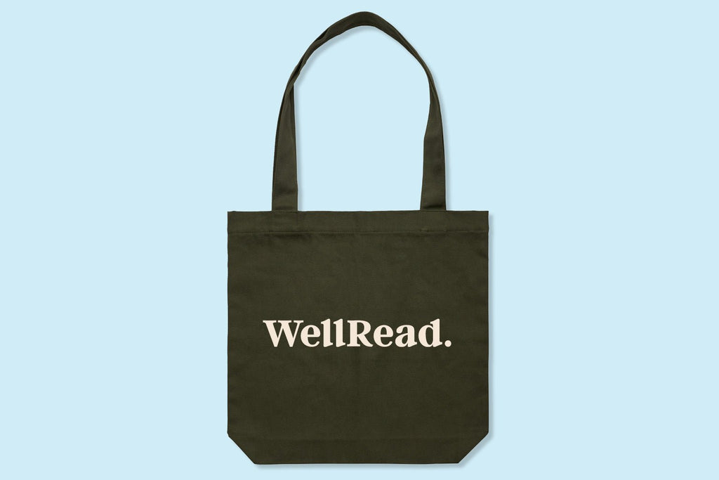 Army Green Tote Bag with WellRead Logo